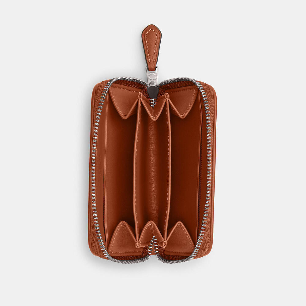 Coach Essential Small Zip Around Card Case In Crystal Signature Jacquard - Picture 2 of 3